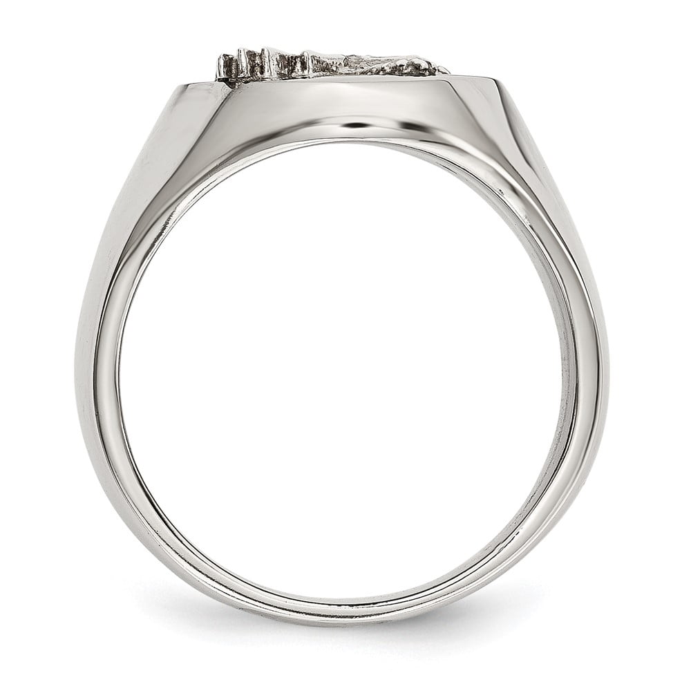 Men's 925 Sterling Silver 17mm Side Strap White CZ Ring Solitaire  Engagement Wedding Ring Size 7-13 - Walmart.com